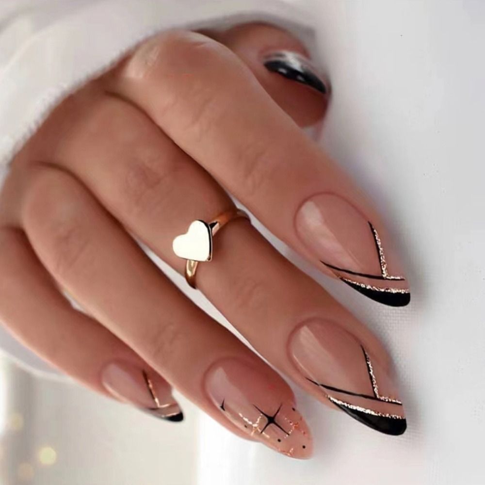 Luxurious Cross Design Press-on Nails