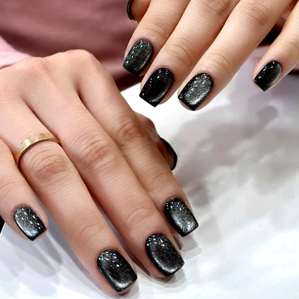 Black Shimmer Press-on Nails